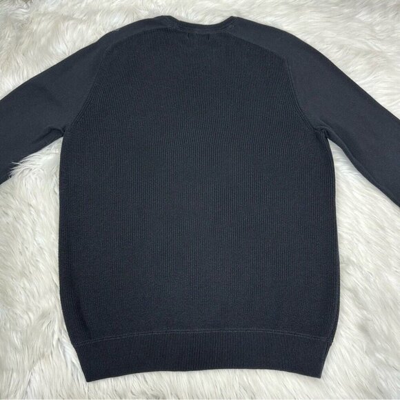 Club‎ Room Men’s Black Crew Neck Pima Cotton Minimalist Knit Sweater Med/C43 - Picture 3 of 8